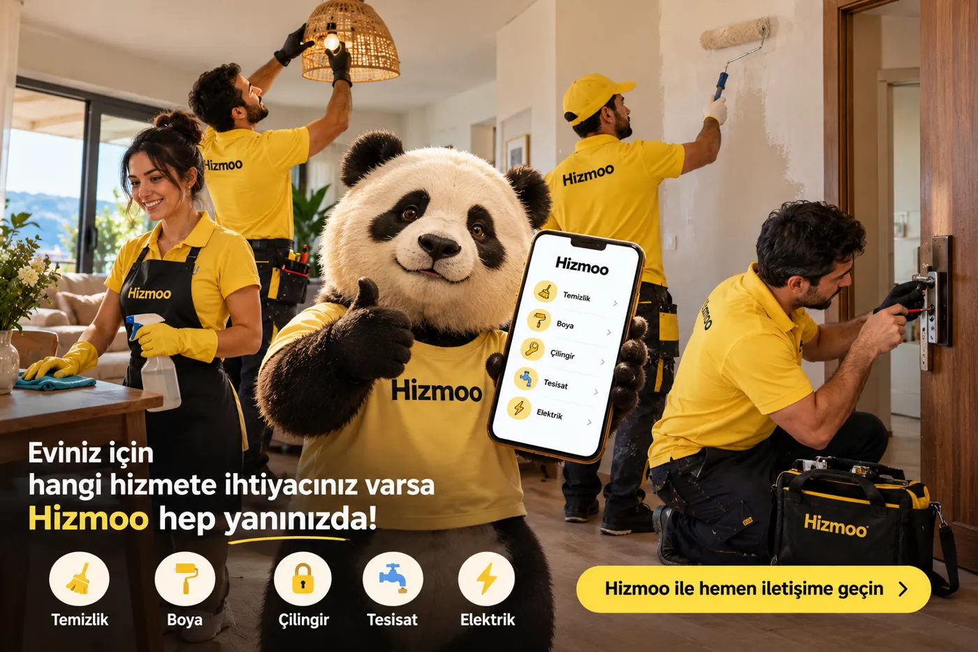 The Hizmoo cleaning, painting, locksmith, plumbing and electrical team